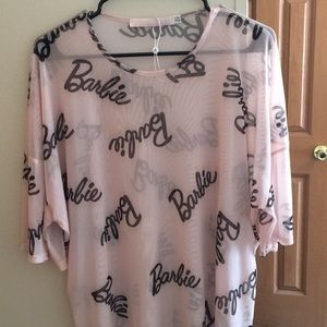 Missguided mesh light pink Barbie top